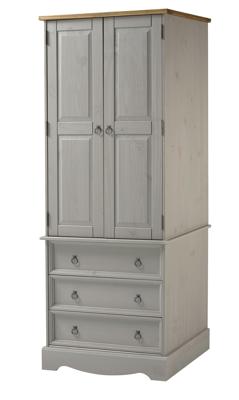 Fernleaf Vanessa 2 Door, 2 drawer Wardrobe, Antique and Grey wax finish, Corona design & Reviews | Wayfair.co.uk