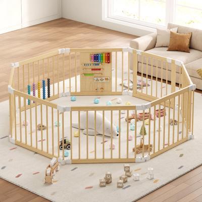 Wayfair 8-panel Solid Pine Wood Baby Playpen - Foldable Safety Gate For Toddlers, Portable Play Yard & Nursery Room Divider, Natural Finish & Reviews