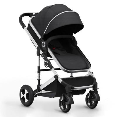 Kinder King Cozi 2 Convertible Baby Stroller, Folding High Landscape Infant Carriage, Adjustable Canopy, Diaper Bag, Anti-Shock, Black : Target