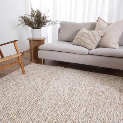 Cream Hand-Woven Wool-Blend Rug | Temple & Webster