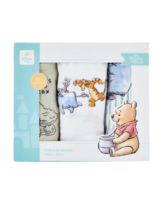 3 Pack Disney Baby Winnie the Pooh Muslin Wraps - Kmart