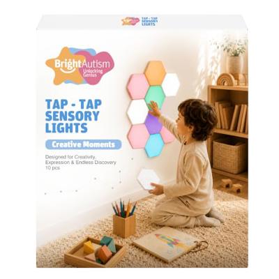 Bright Autism Tap-Tap Touch Sensory Lights, Dimmable 10-Piece Set for Kids