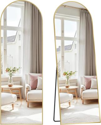 SONGMICS Full Length Mirror, 160 x 50 cm, Arched Floor Mirror with Stand | Aluminium Alloy Frame, Tempered Glass, for Bedroom, Living Room, Cloakroom,