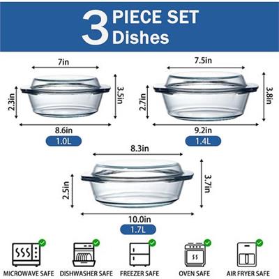 Round Glass Casserole Dish Set | Shop Today. Get it Tomorrow! | takealot.com