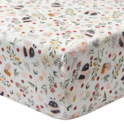 Drap Contour pour Lit de Bébé - Mousseline Bambou Abeilles - Loulou – CLÉMENT