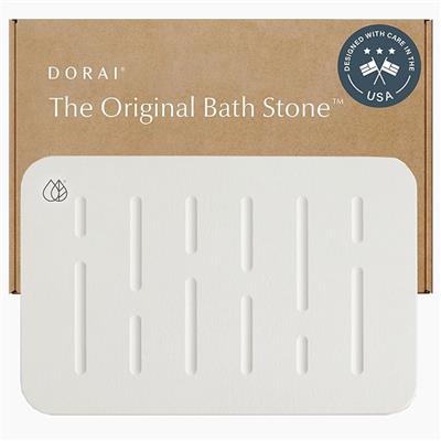 Amazon.com: Dorai Home Stone Bath Mat - Premium Diatomaceous Earth Bath Floor Mats with Non-Slip Base, Fast-Drying Modern Shower Mat for Bathroom | Ra