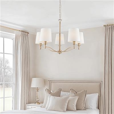 Genevieve 5 Light Antique Brass Pendant Ceiling Light