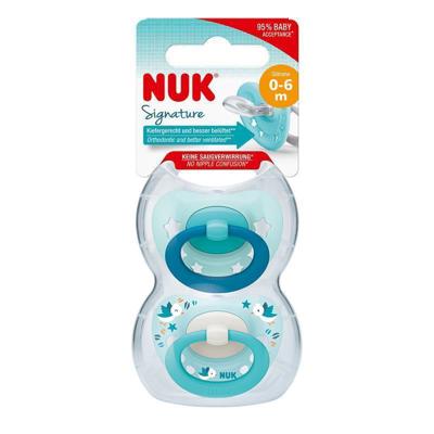 Buy Nuk Signature Soother Silicone 0-6 Months 2 Pack online at Chemist Warehouse