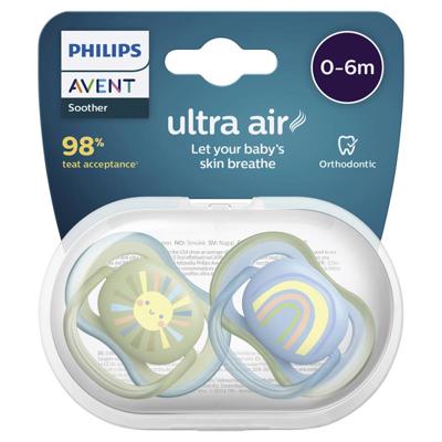 Buy Avent Ultra Air Soother 0-6 Months Deco Mixed 2 Pack online at Chemist Warehouse