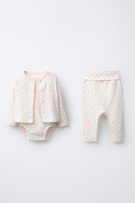 HEART PRINT JACKET, BODYSUIT, AND LEGGINGS SET - Pastel pink | ZARA Canada