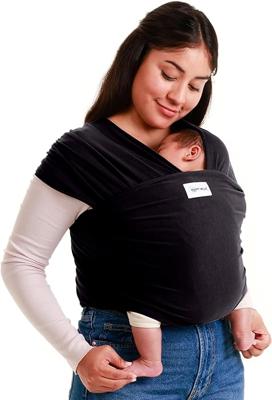 Sleepy Wrap Baby Carrier Newborn to Toddler (7-35 lbs/3-15 kg) - Hands-Free & Hip-Healthy Baby Wrap Carrier, Machine-Washable & Breathable (Black) : A