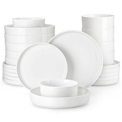 Leah 24-Piece Round Porcelain Dinnerware Set for 6