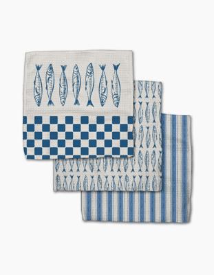 Sardine Check Blue Dishcloth Set | Geometry – GEOMETRY