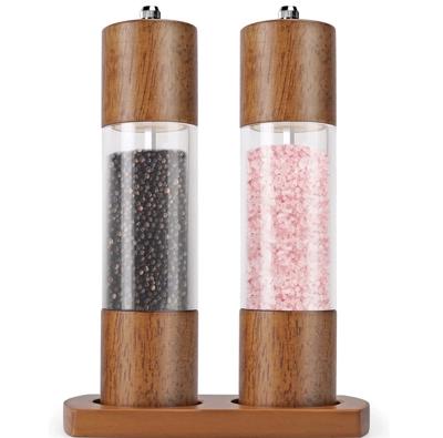 2 Pack Adjustable Coarseness Pepper Salt Grinder (set Of 2)