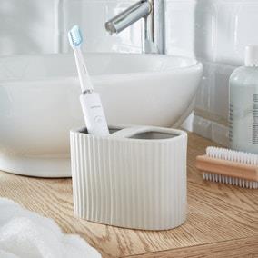 Ribbed Electric Toothbrush Holder | Dunelm