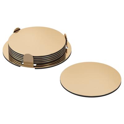 GLATTIS coasters with holder, brass-colour, 8.5 cm - IKEA UK