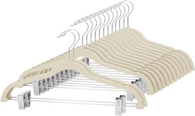 Cozymood Velvet Skirt Hangers 36 Packs Ultra Thin Hangers with Clips Non Slip Velvet Pant Hanger Space Saving Clothes Hanger with Clips for Pants, Ski