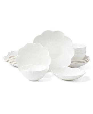 Lenox Studio 1414 Bone China Scallop 16-Pc. Dinnerware Set, Service for 4 - Macys