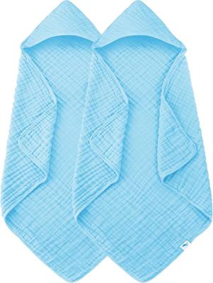 Amazon.com: SWEET DOLPHIN Muslin Hooded Baby Bath Towels - 2 Pack 100% Cotton Towel for Babies, Infants, Toddlers - 32x32Inch - Highly Absorbent and N