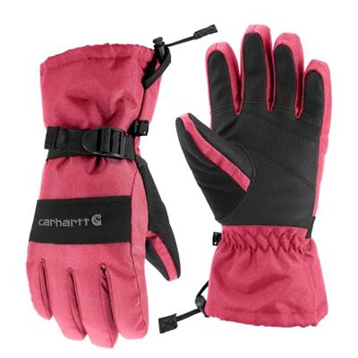 Carhartt Kids Waterproof Insulated Gauntlet Glove, Pink Lemonade/Black, X-Small
