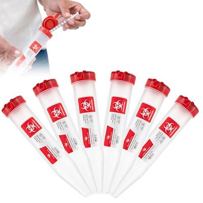Sharps-Shuttle - Single Use Travel Sharps Container for Needles Syringes - Portable Small Sharp Containers with Locking Lid, Puncture Resistant Transp