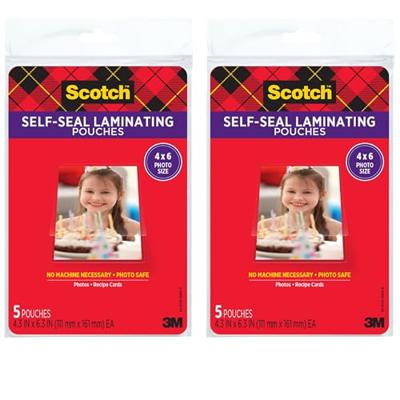 Scotch Self-Sealing Laminating Pouches, Photo Size (4-3/8 x 6-3/8), Glossy, 10-Pack (2 Packs of 5)