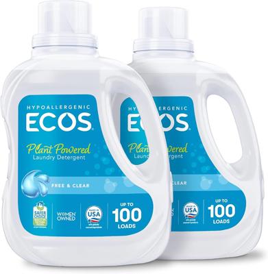 Amazon.com: ECOS Laundry Detergent Liquid, 200 Loads - Dermatologist Tested Laundry Soap - Hypoallergenic, EPA Safer Choice Certified, Plant-Powered,
