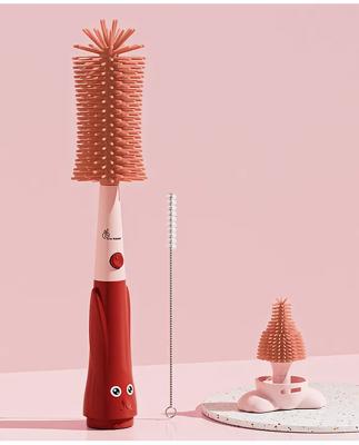 R for Rabbit Hygo Care Bunny 3-in-1 Cleaning Brushes for Baby Bottles, Straw & Nipple, BPA-Free Soft Silicone Bristles, Easy to Clean Bottles Corner,