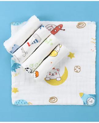 Babyhug 6 Layer Muslin Wash Cloth Pack of 5 - Multicolor| Soft and Baby Safe| High Absorbency Online in India, Buy at Best Price from Firstcry.com - 1