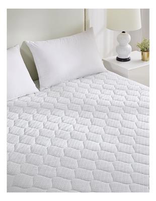 Dreamaker Quilted Cotton Cover Mattress Protector in White | MYER