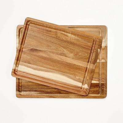 2pc Reversible Acacia Wood Cutting Board Set Natural - Figmint™: Charcuterie & Kitchen Boards with Juice Canal : Target