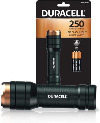 Duracell 250 Lumen Aluminum Flashlight for Everyday Use - Reliable, Durable, and Portable Design with 3-AAA Batteries Included. Great for In-Door & Ou