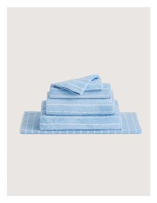 Sheridan Aven Stripe Cotton Bath Sheet in Skylight | MYER