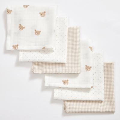 Teddy Muslin Wash Cloth - Set of Six – Annasimona Kids