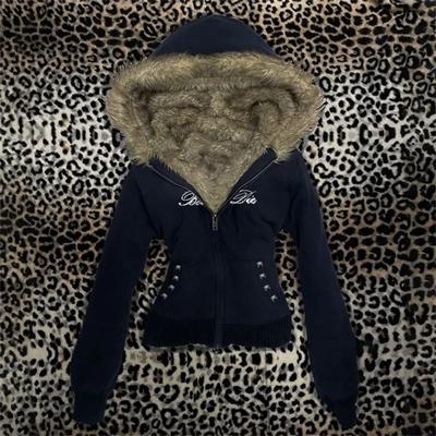 Harajuku Aesthetic Womens Fur Collar Fur Hoodie ... From Keng02, $11.28 | DHgate.Com