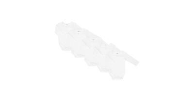 4Baby 5 Pack Bodysuit Long Sleeve White | Baby Bunting AU