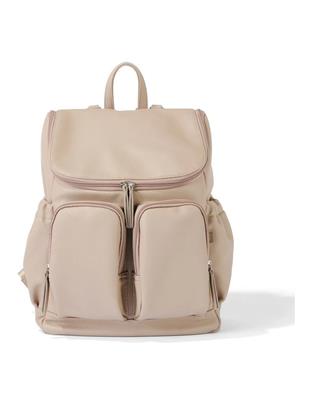 OiOi Signature Vegan Leather Nappy Backpack in Oat Dimple | MYER