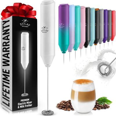 Amazon.com: Zulay Kitchen Milk Frother Handheld - Mini Frother Wand, Milk Mixer, Drink Whisk for Coffee, Matcha Essentials & More, Stick Frother for P