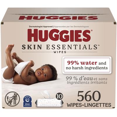 Huggies Skin Essentials Baby Wipes, 10 Flip Top Packs (560 Wipes Total), 10 Packs | 560 Wipes Total - Walmart.ca
