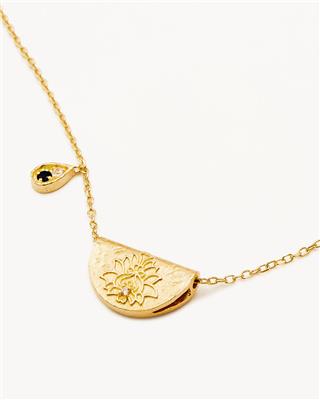 18k Gold Vermeil Lotus Birthstone Necklace - September - Sapphire – by charlotte
