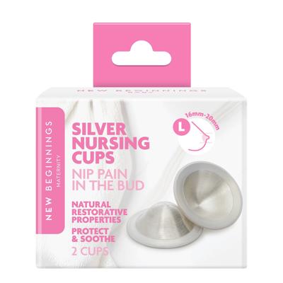 New Beginnings Silver Nursing Cups (L) | Baby Bunting AU