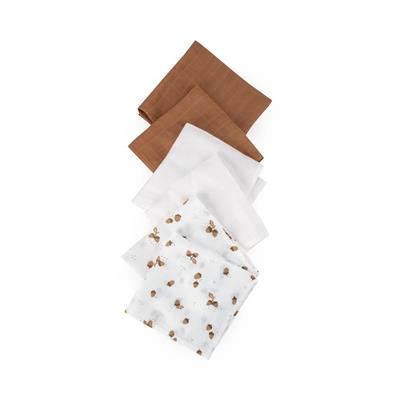 Little Bamboo Muslin Washer 6 Pack Iced Coffee | Baby Bunting AU