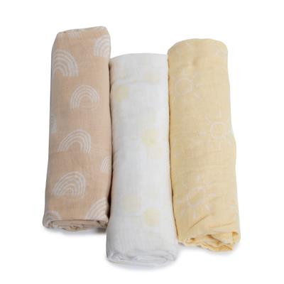Bubba Blue Nordic Muslin Wrap 3 Pack Vanilla/Latte | Baby Bunting AU