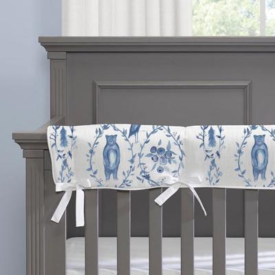 Liz & Roo Blue-Beary Toile Rail Cover – Crib & Kids
