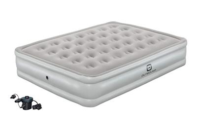 Outbound Queen Flocked Double-High Inflatable Air Mattress/Airbed w/ 110V Pump & Carry Bag