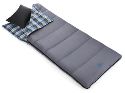 Outbound Comfort 6°C Insulated Cotton Lined Mild Weather Sleeping Bag w/ Compression Sack, Grey