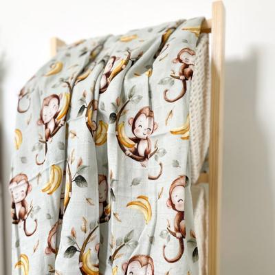 Mousseline Création Jade - bambou & coton - Singe – Création Jade - Boutique Québécoise, en ligne, pour bébés et enfants