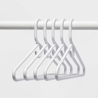 5pk Super Heavyweight Plastic Hanger White - Room Essentials™: Heavy Duty Clothes Storage & Organization Hangers : Target