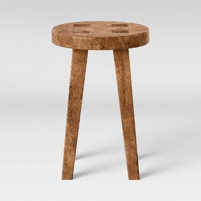 Woodland Carved Wood Accent Table Brown - Threshold™ : Target