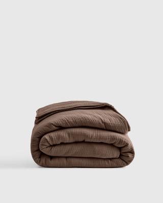 Organic Airy Gauze Quilt | Quince in Charcoal